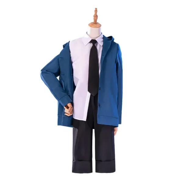 Power Cosplay Anime Chainsaw Man Power Cosplay Costume Uniform Blue Jacket Pants Horn Wig Halloween Costumes for Women - Image 5