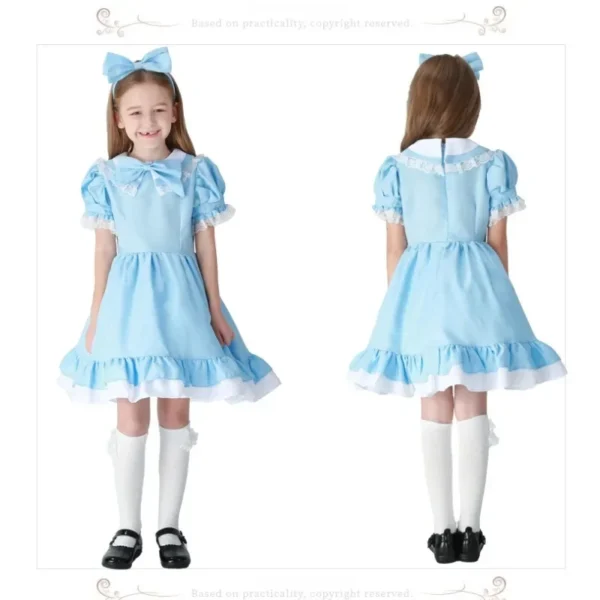 New Style Children Girl Blue Pink Black Halloween Costume for Kids Party Lolita Maid Dress Cosplay Fancy Carnival Costumes Girls - Image 2