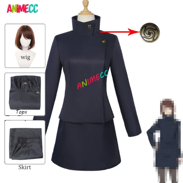 ANIMECC in Stock S-3XL Ieiri Shōko Cosplay Costume Wig Anime Cosplay School Uniform Halloween Party for Women Girls