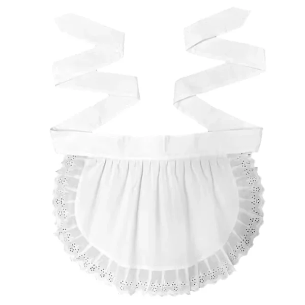 Ruffled White Aprons Women Waist Aprons Maid Cosplay Costume Half Apron Maid Cosplay Apron