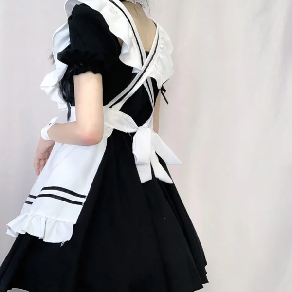 Japanese Anime Cosplay Costumes Black Cute Lolita Maid Outfit Girls Women Lovely Maid Apron Dress Halloween Role Play Costumes - Image 6