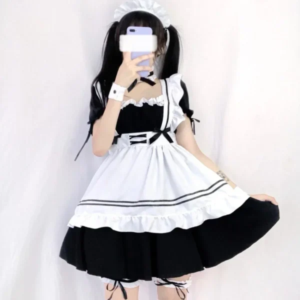 2024 6pcs Set Cute Maid Costume Cosplay Hand Game Red Wine Sweet Maid Costume Lolita Anime Cosplay - Image 3