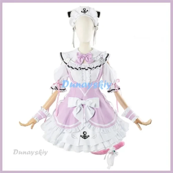 Virtual YouTuber Minato Aqua Cosplay Costume VTuber Hololive Wig Kitty Maid Dress Lolita Woman Sexy Lovely Kawaii Carnival Suit - Image 3