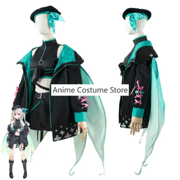 YouTuber VTuber Pomu Rainpuff NIJISANJI EN LazuLight Cosplay Costume Wig Wing Anime Sexy Woman Tactical Clothing Halloween Suit - Image 3