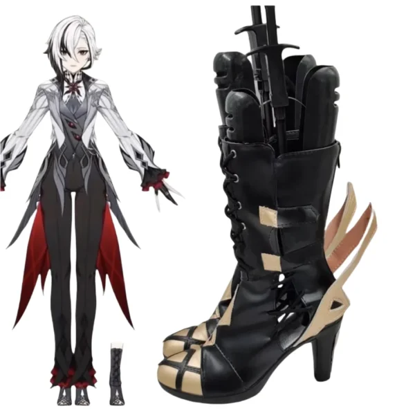 Genshin Impact Arlecchino Cosplay Shoes Anime Halloween For Woman Men Shoes