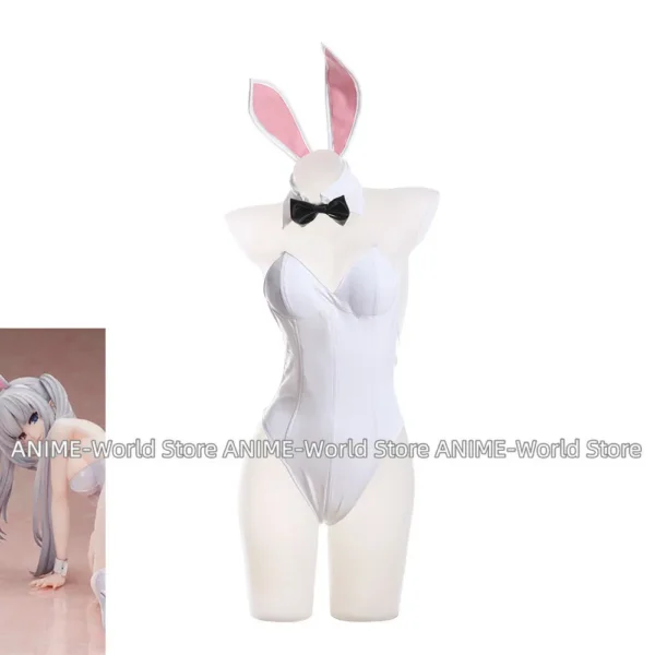 Tokisaki Kurumi Bunny Cosplay Costumes Date A Bullet Halloween Cosplay Anime White Sexy Bunny Cute Girl Jumpsuits Sets - Image 3