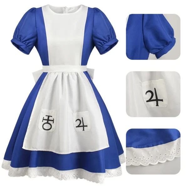 Game Alice Madness Returns Cosplay Costume Halloween Maid Lolita Dresses Uniform Suit Carnival Party Clothes for Adult Women Set - Image 2