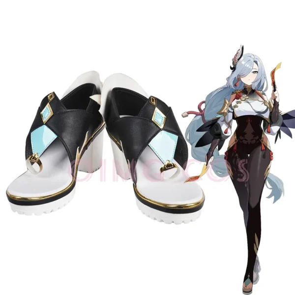 Impact Shenhe Cosplay Shoes Anime Chinese Style Halloween for men Game