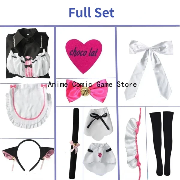 NEKOPARA Cosplay Chocola Maid Dress Costume In Stock Anime Game Chocola Vanilla Cat Neko Girl Women Outfits - Image 3