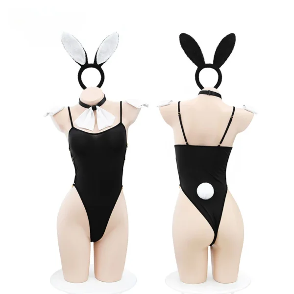 Plus Size Sexy Lingerie Woman Cosplay Bunny Girl Bodysuit Erotic Costume Women Maid Suit Roleplay Sheer Onesie Night Clubwear - Image 4