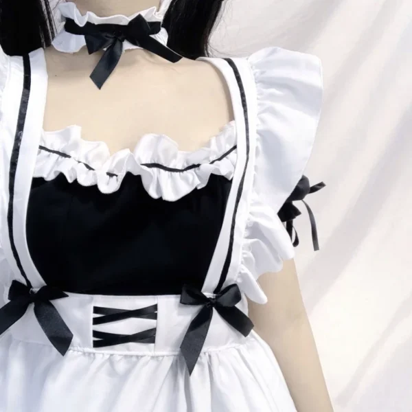 Black White Lolita Maid Costume Cosplay Costumes Cute Dress Sexy French Apron Uniform Cafe Maid Party Skirt Women's Clothing - Image 5