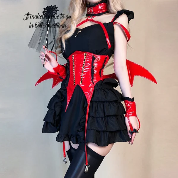 AniLV Halloween Night Demon Maid Unifrom Cosplay Women Night Elves Magic Little Devil Wings Outfits Clothes Costumes - Image 3