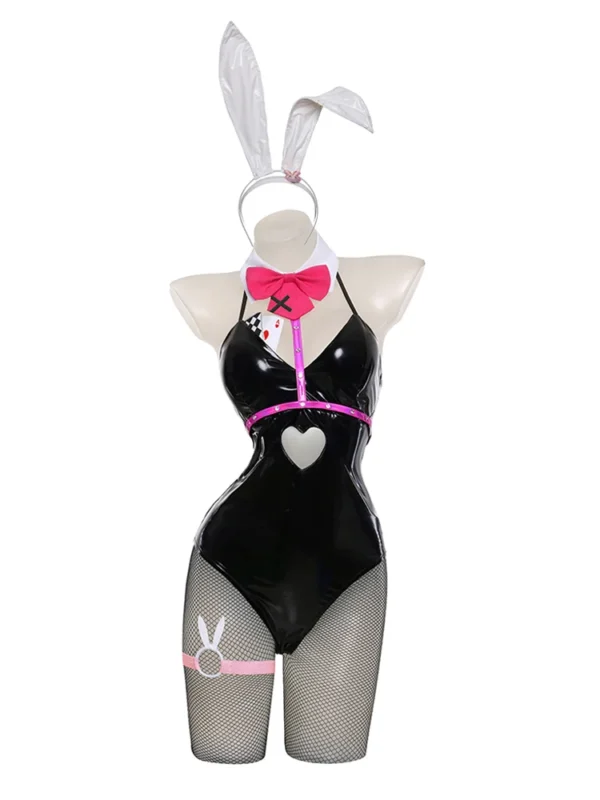 Cos Mikuu Rabbit Hole Black Leather Bunny Girl Sexy Cute Halloween Cosplay Costume Headdresses Clothes Bows girl - Image 3