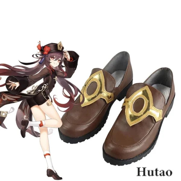 Impact Hutao Cosplay Shoes Anime Chinese Style Halloween for Women Game Role Playing Props