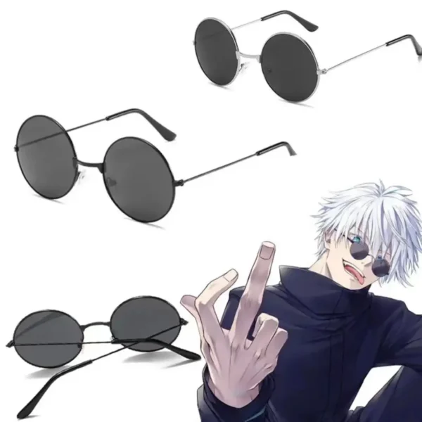 Gojo Satoru Glasses Anime Jujutsu Kaisen Gojo Satoru Cosplay Black Glasses Eyewear Sunglasses High Quality Party Men Women Prop - Image 3