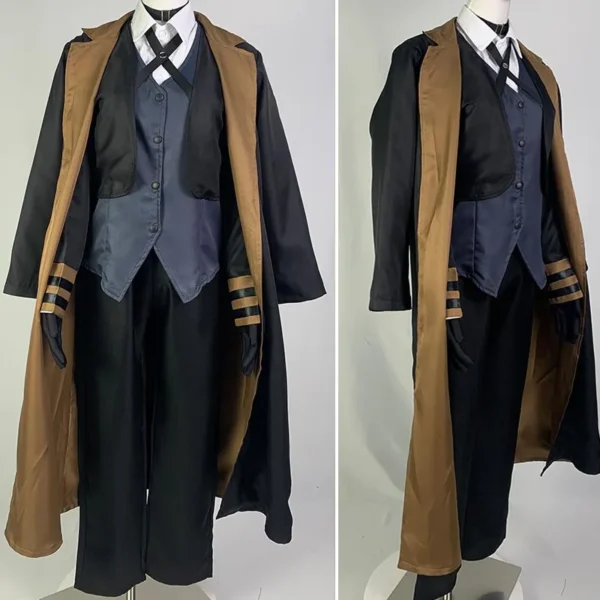 Nakahara Chuuya Cosplay Costume Include Hat Uniform Trench Coat Pants Big Size Outfits Halloween Party for Comic Con - Image 4