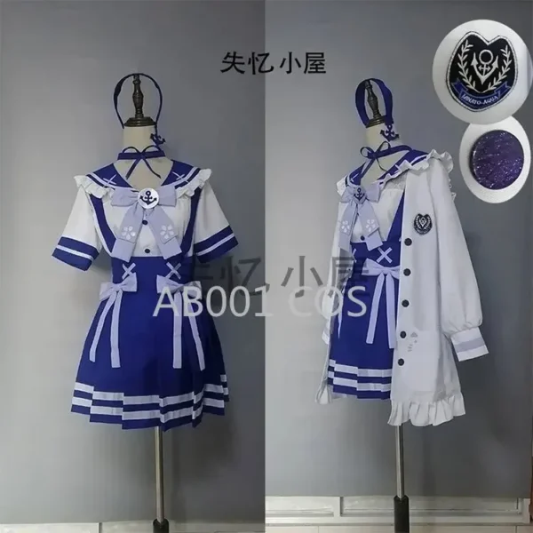 Anime VTuber Hololive Minato Aqua SJ School Uniform Dress Cute Suit Cosplay Costume Wigs shoes Tail For Women Girls Halloween - Image 4