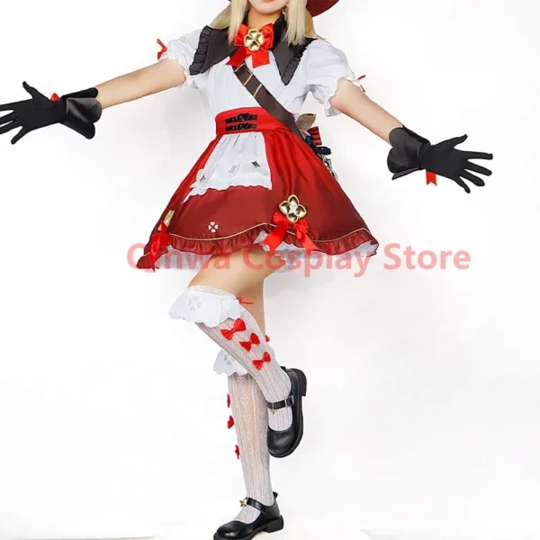 Genshin Impact Klee new skin Cosplay Costume Uniform Jacquard Fabric Anime Chinese Style Halloween Costumes for Women Game - Image 3