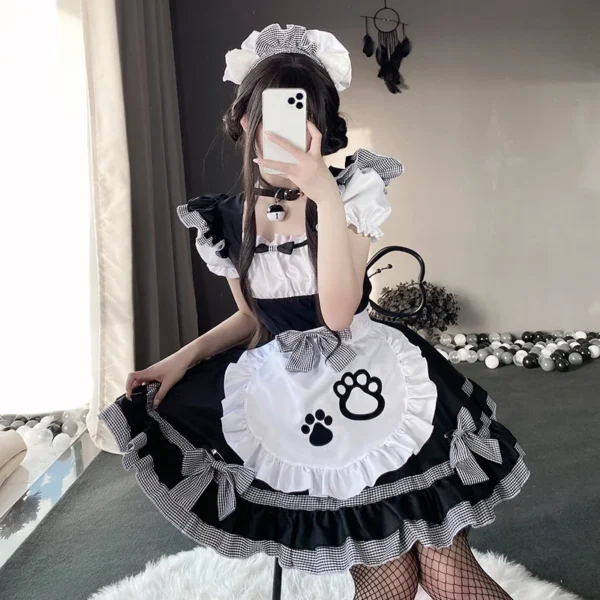 Two Yuan Maid Costume Cute Maid Halloween Lolita Dress Lolita Cosplay Costume Ordinary Stage Costume Halloween Dress Catwoman