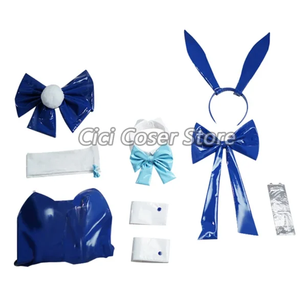 Blue Archive Cosplay Asuma Toki Costume Wig Bunny Girls Jumpsuit Cute Rabbit Ears Halloween Party Bodysuit with Bowknot Tail - Image 3