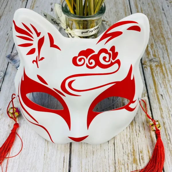 Hand-painted Cat Fox Mask Masquerade Halloween Festival Cosplay Prop Japanese Mask Half Face Anime Demon Slayer - Image 2