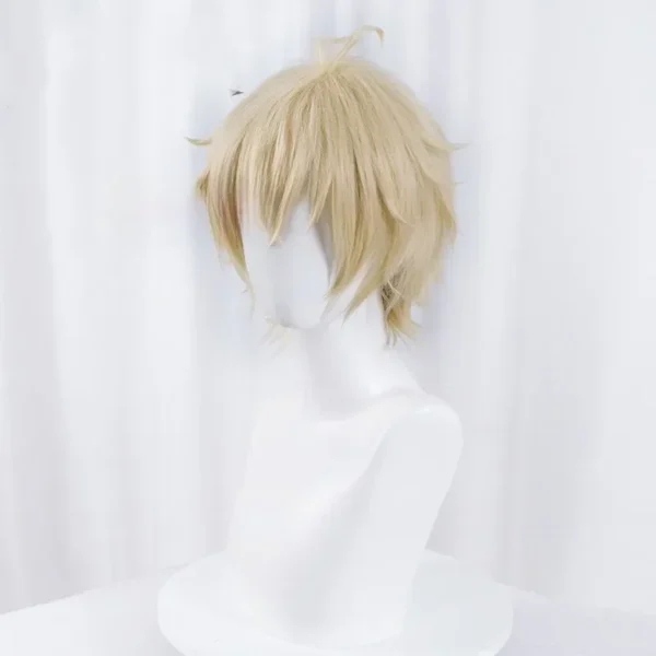 Mikaela Hyakuya Cosplay Wig Men Short Light Blond Wig Cosplay Anime Cosplay Wigs Heat Resistant Synthetic Wigs - Image 4