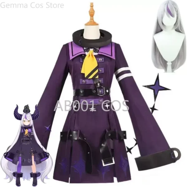 Presale YouTuber VTuber La+ Darknesss Laplus YMD YAMADA Hololive HoloX Cosplay Costume Wig Anime Purple Uniform Hallowen Suit