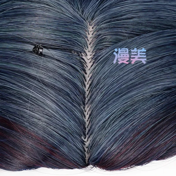 Game Honkai: Star Rail Blade Cosplay Wig 100cm Dark Blue Gradient Red Hair Heat Resistant Halloween Party Anime Wigs + Wig Cap - Image 4