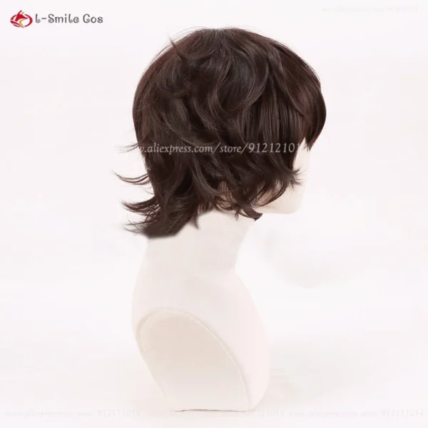 High Quality Dazai Osamu Wig Cosplay Anime Scalp 30cm Short Brown Dazai Osamu Cosplay Wig Heat Resistant Hair Dazai + Wig Cap - Image 4