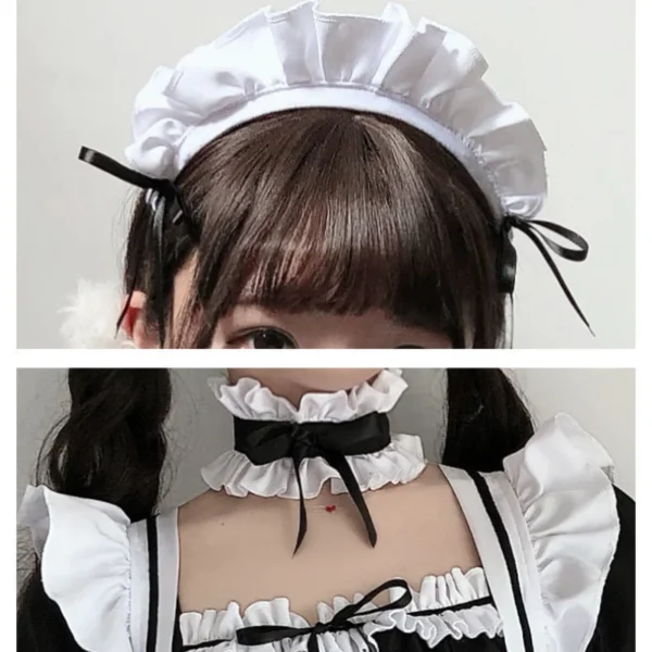 Black White Lolita Maid Costume Cosplay Costumes Cute Dress Sexy French Apron Uniform Cafe Maid Party Skirt Women's Clothing - Image 6