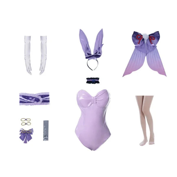 ROLECOS Bunny Girl Kokomi Cosplay Costume Genshin Impact Kokomi Bunny Costume Original Sexy Women Jumpsuit Style A and B - Image 6